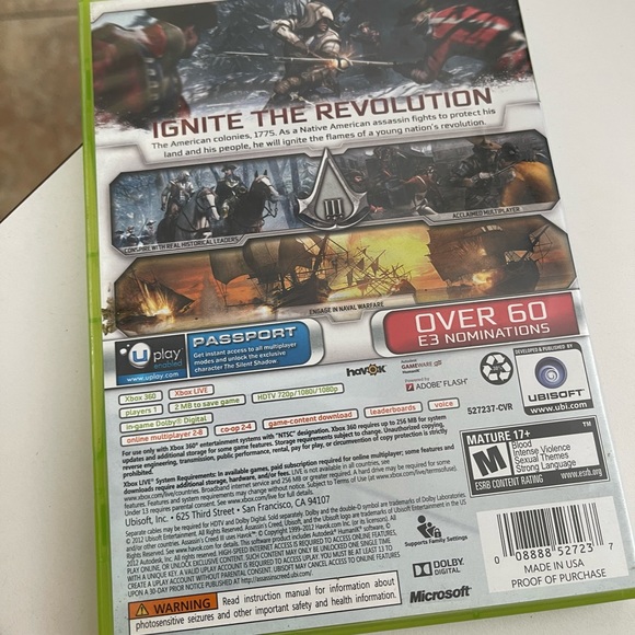 Xbox 360 Assassin's Creed III Video Game - Picture 2 of 6